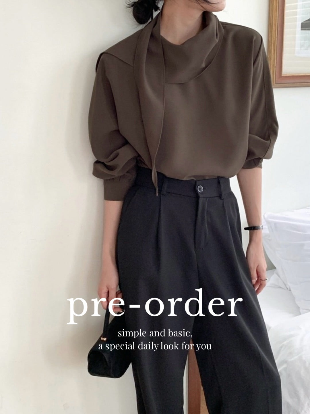 yooni scarf blouse (pre-order)
