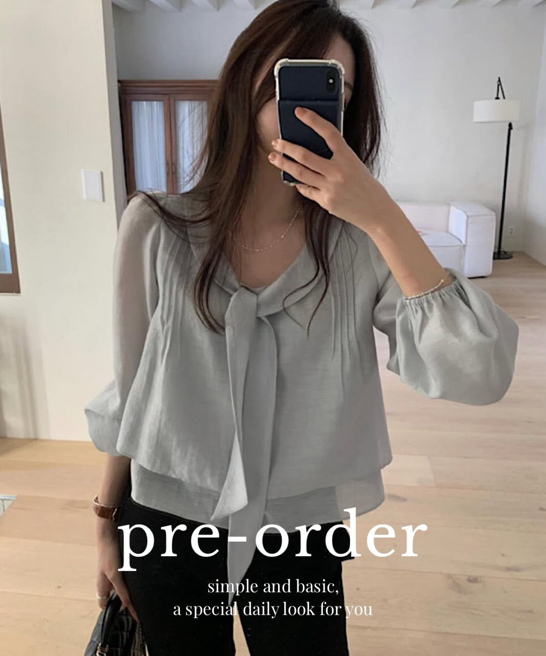 joojoo tie blouse (pre-order)