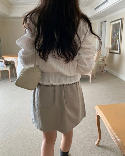 cotton washed skirt (pre-ordr)