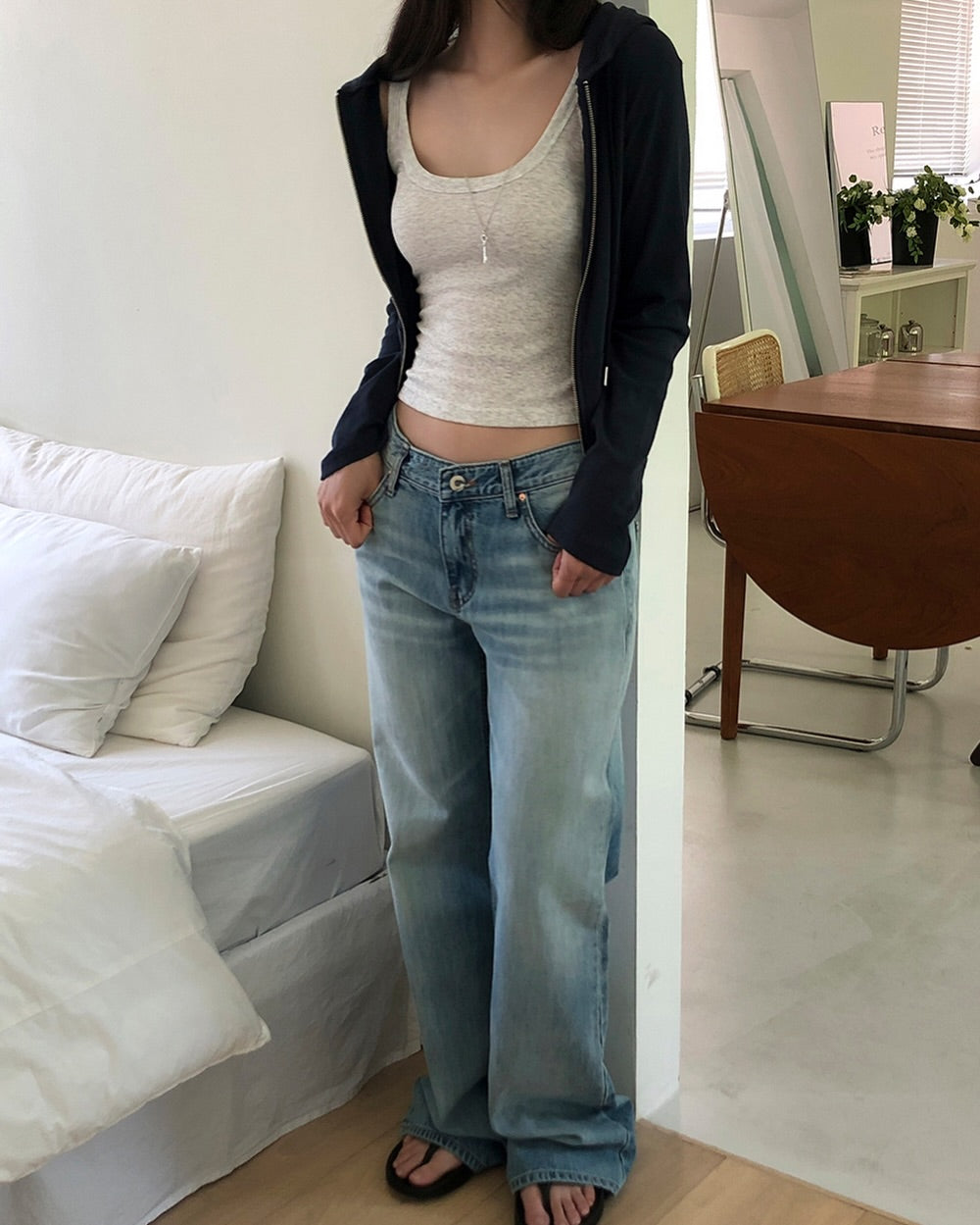 pinter slim hoode zip-up