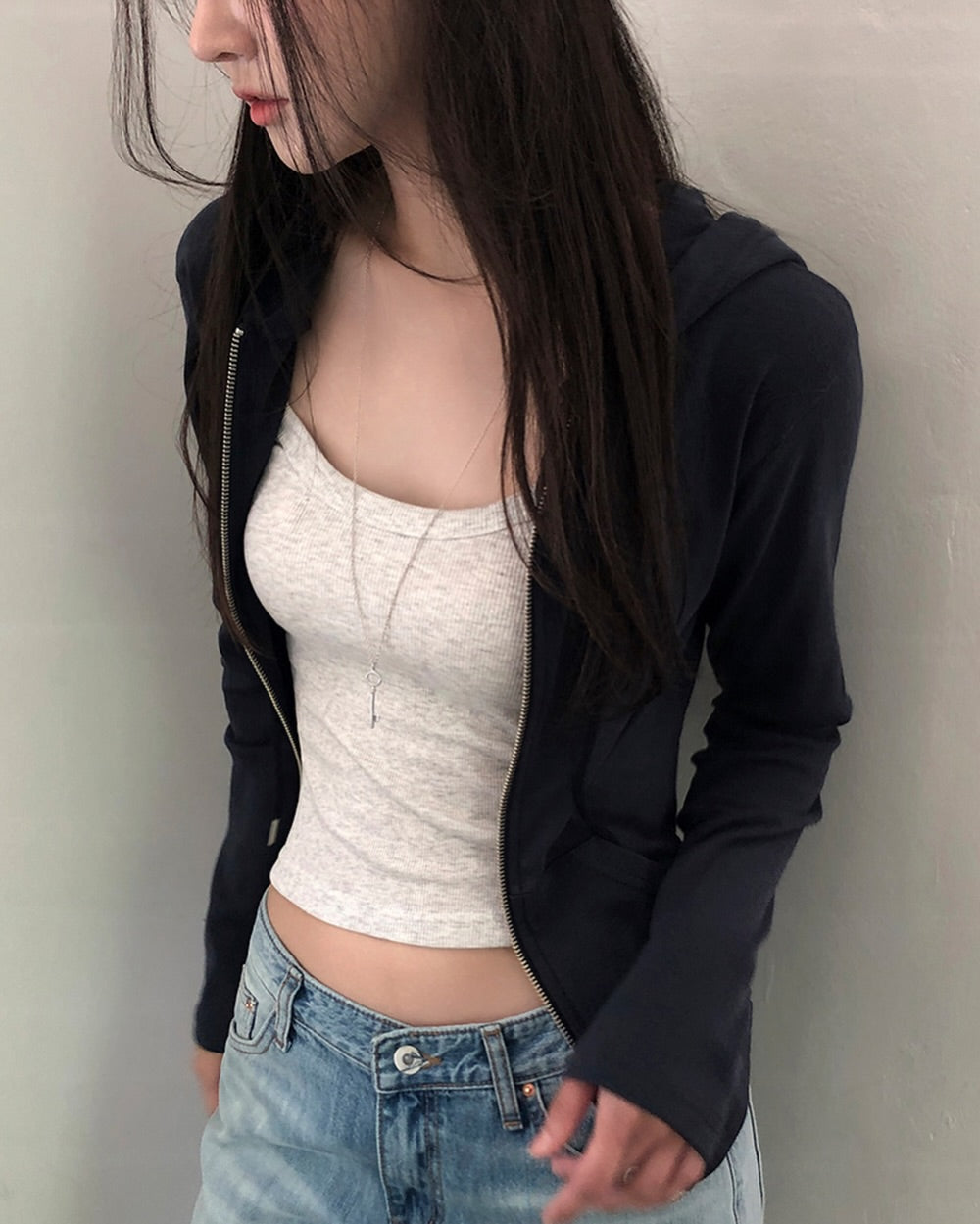pinter slim hoode zip-up
