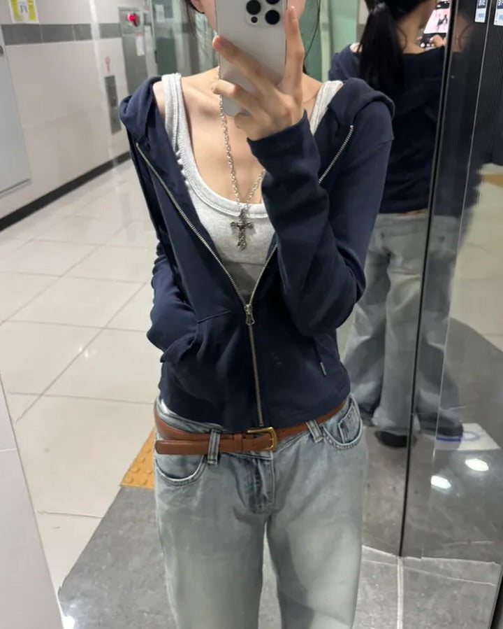 pinter slim hoode zip-up