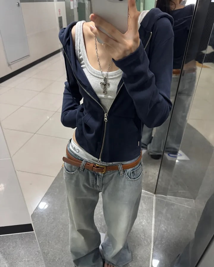 pinter slim hoode zip-up