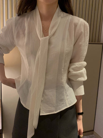 swan tie blouse (pre-order)