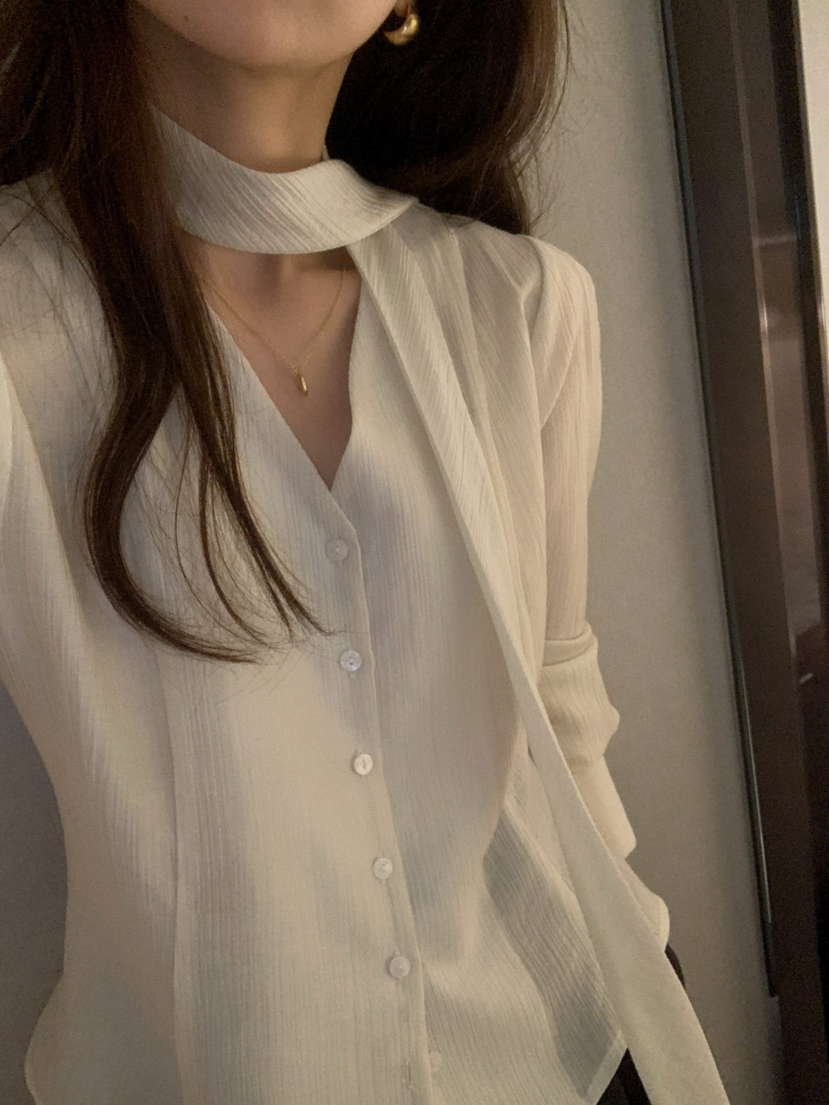 swan tie blouse (pre-order)