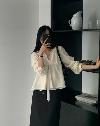 monet tie blouse