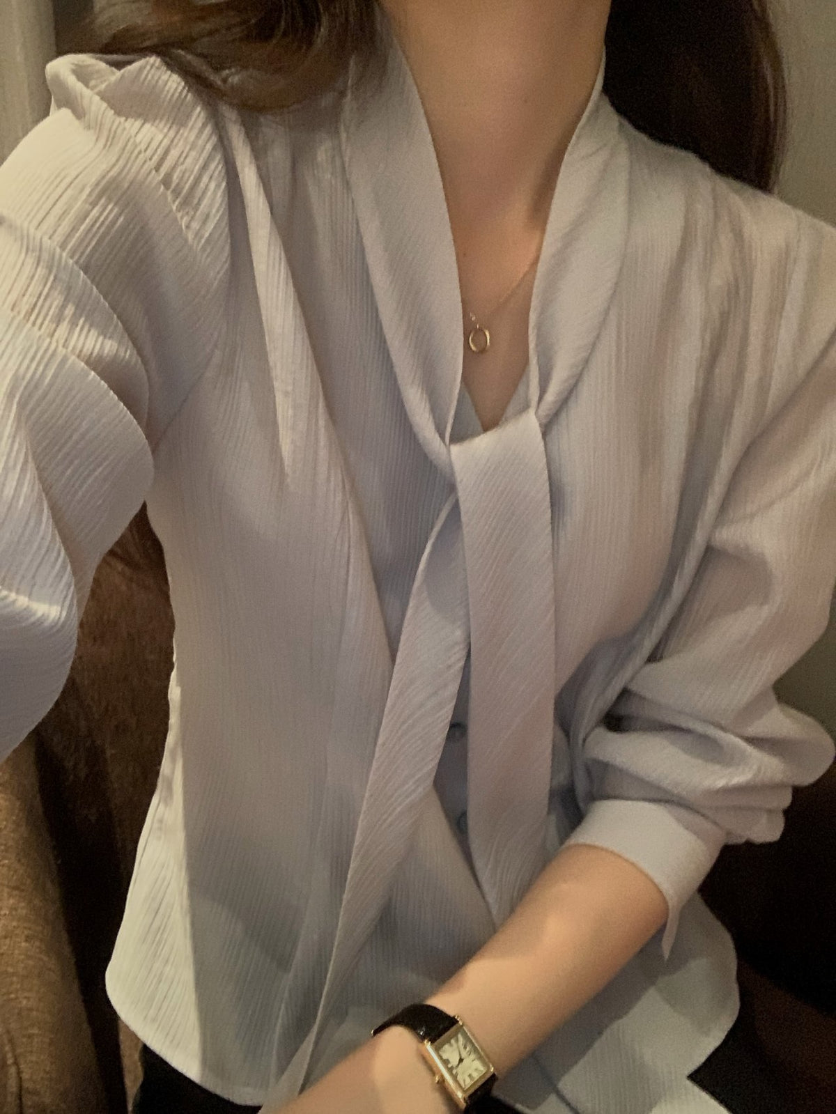 swan tie blouse (pre-order)