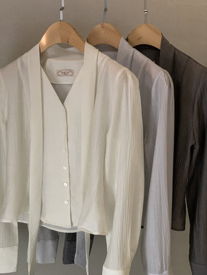swan tie blouse (pre-order)
