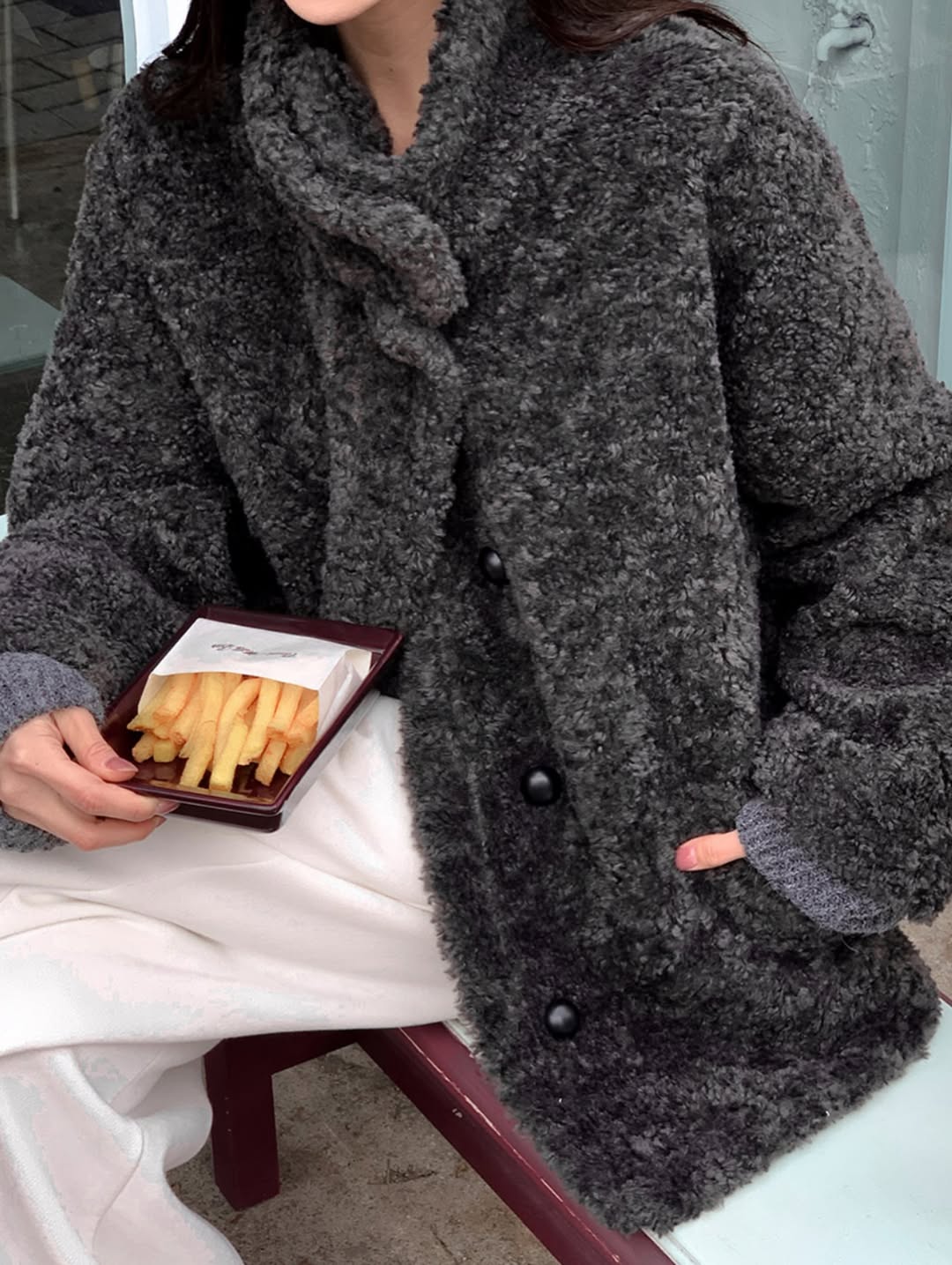 pile boucle half jacket