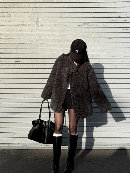 pile boucle half jacket