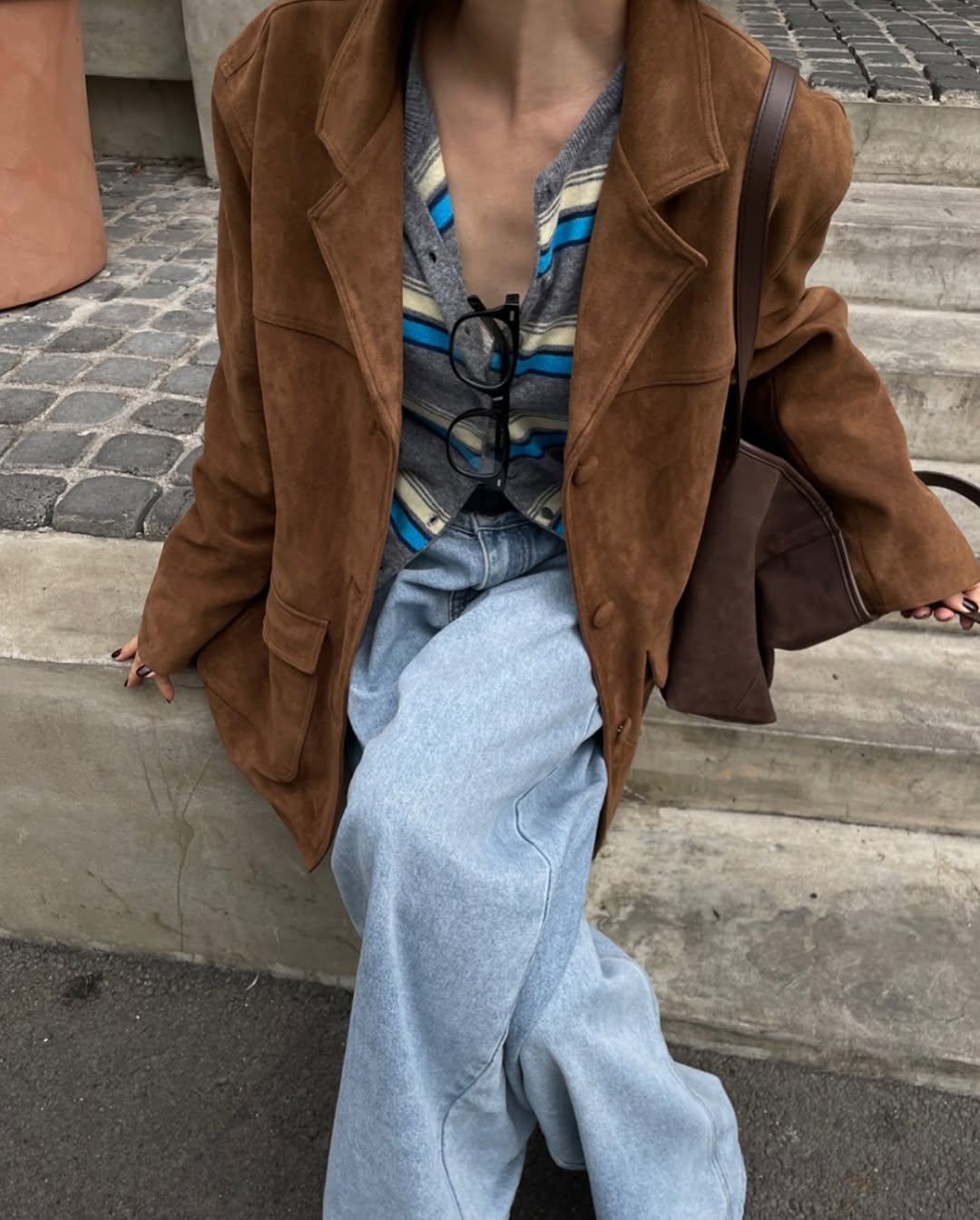 miu striped cardigan