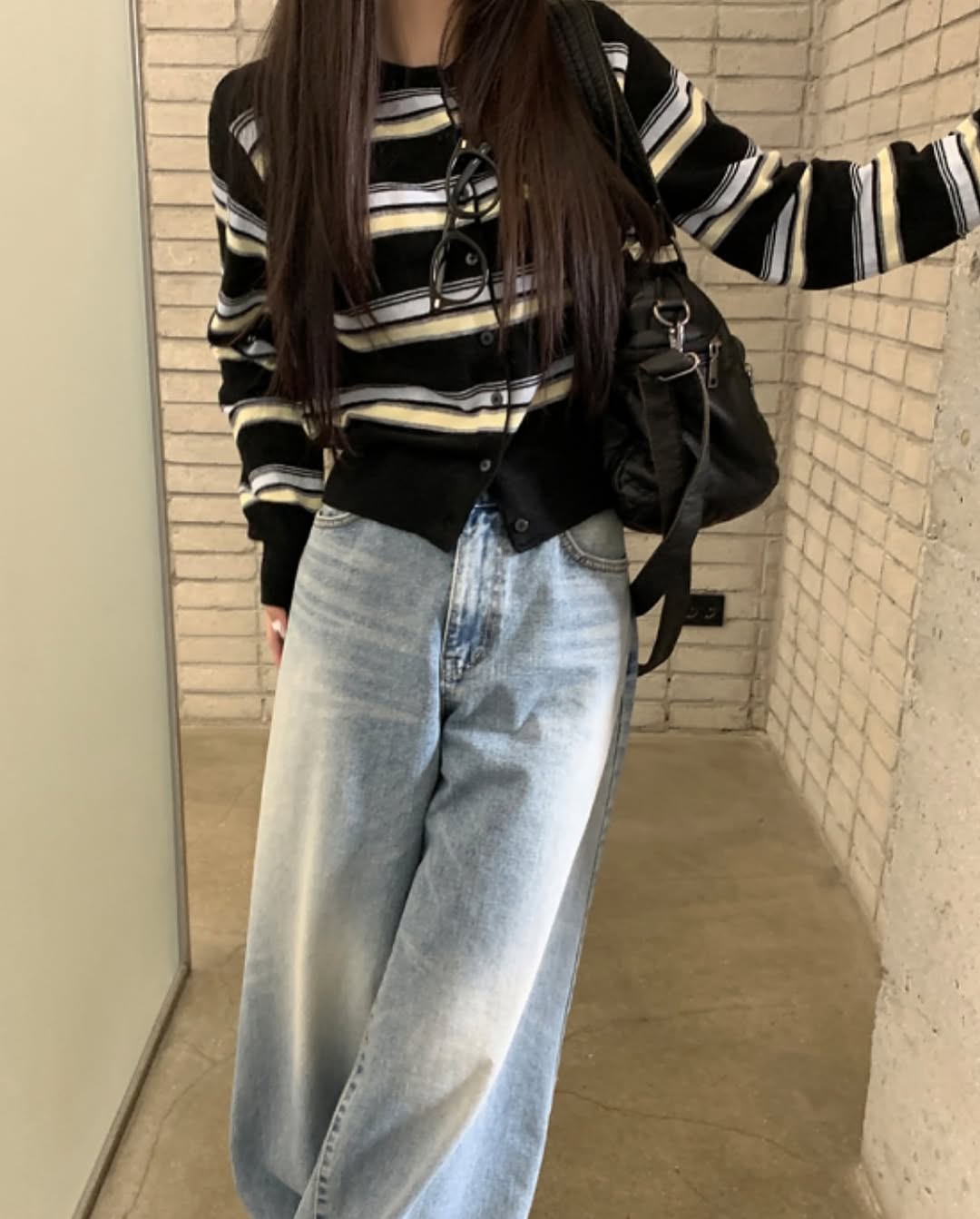 miu striped cardigan