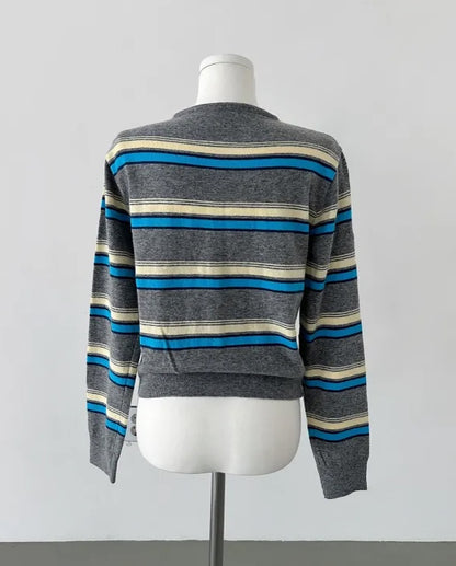 miu striped cardigan