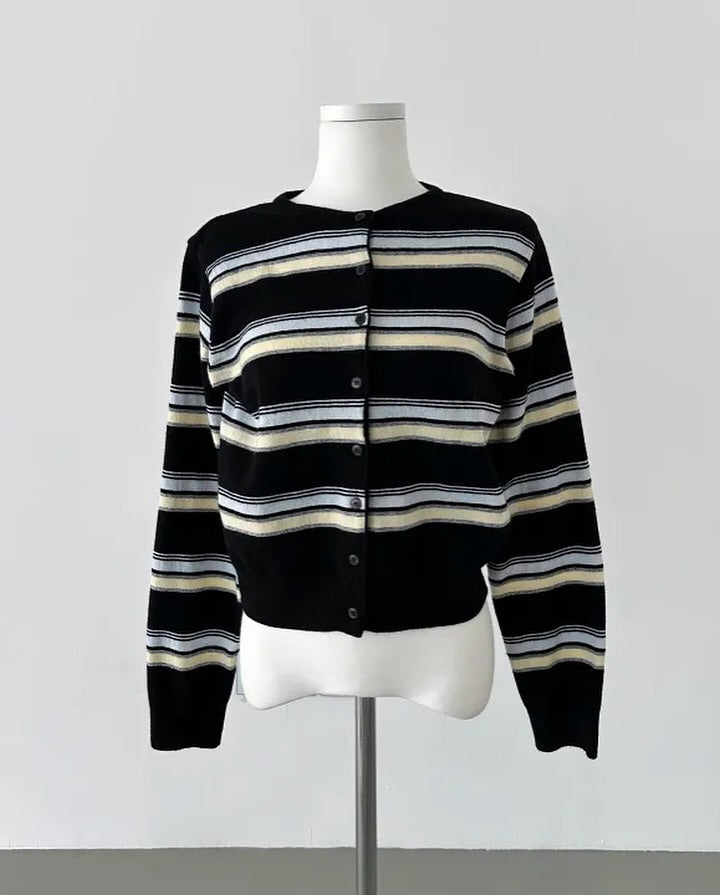 miu striped cardigan