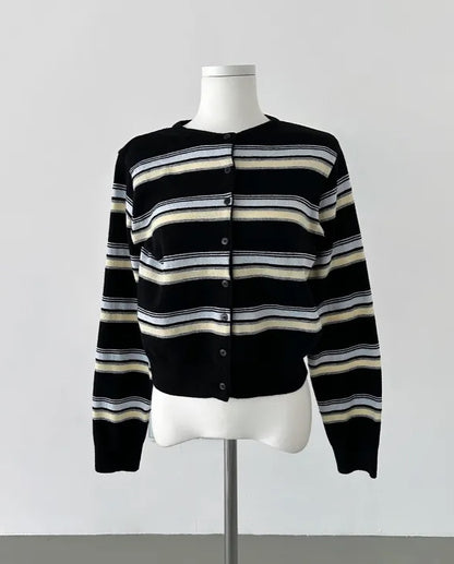 miu striped cardigan
