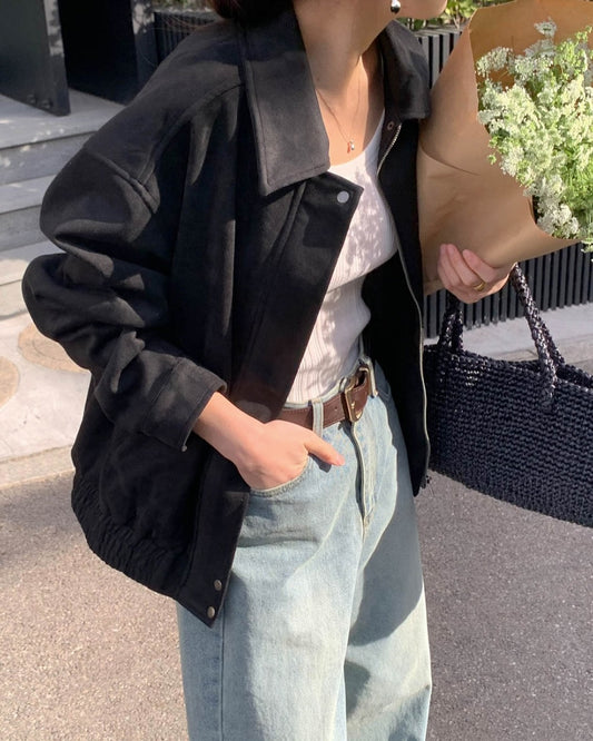 olive suede jumper