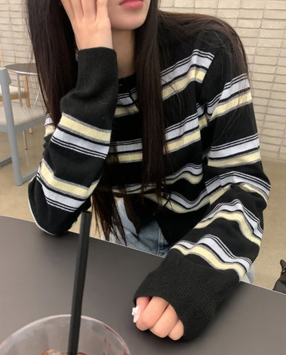 miu striped cardigan