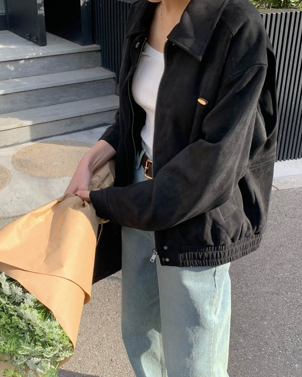 olive suede jumper