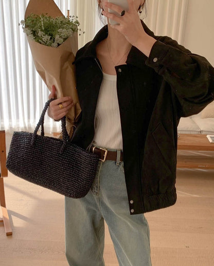 olive suede jumper