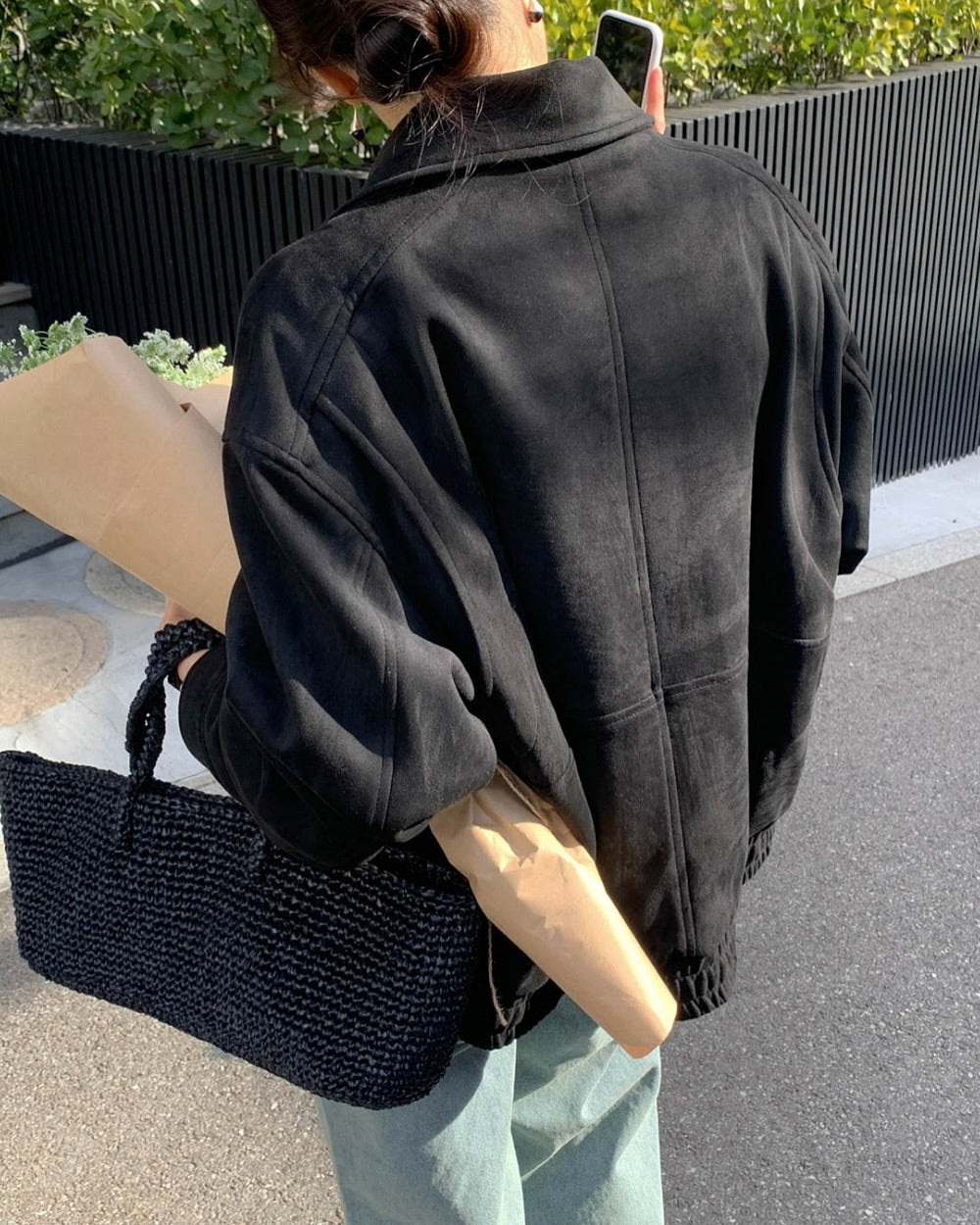olive suede jumper