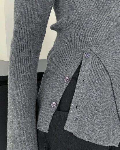 cross button knit