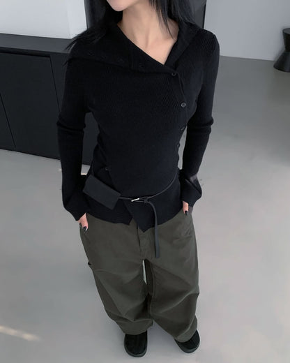 cross button knit