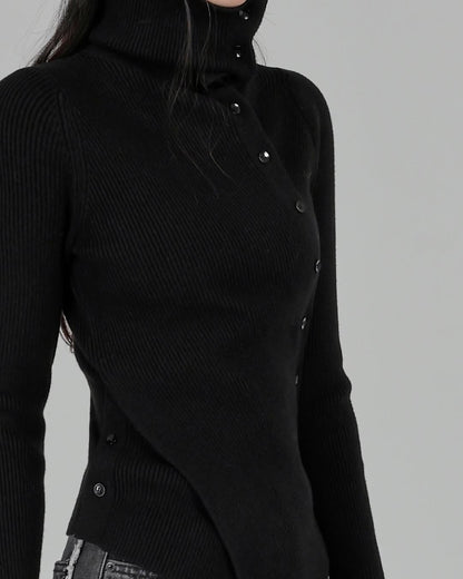 cross button knit