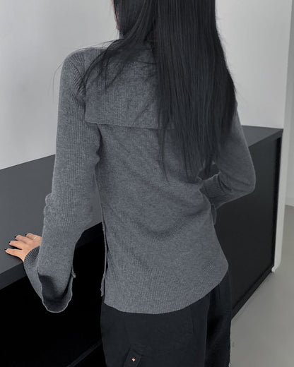 cross button knit