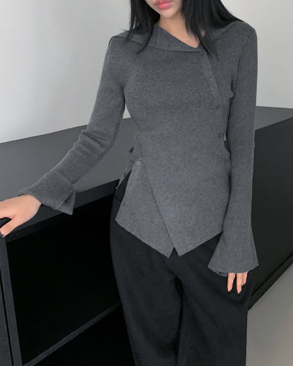 cross button knit
