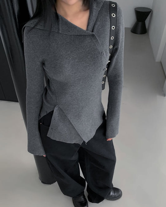 cross button knit